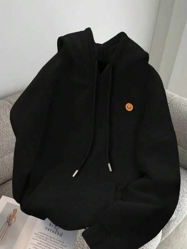 Moletom Com Capuz Cordão Estampa Street Minimalista