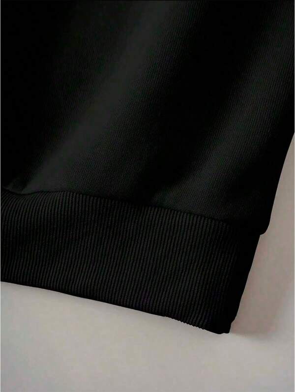 Conjunto Moletom Bolso Canguru e Calça Estampada Com Punho