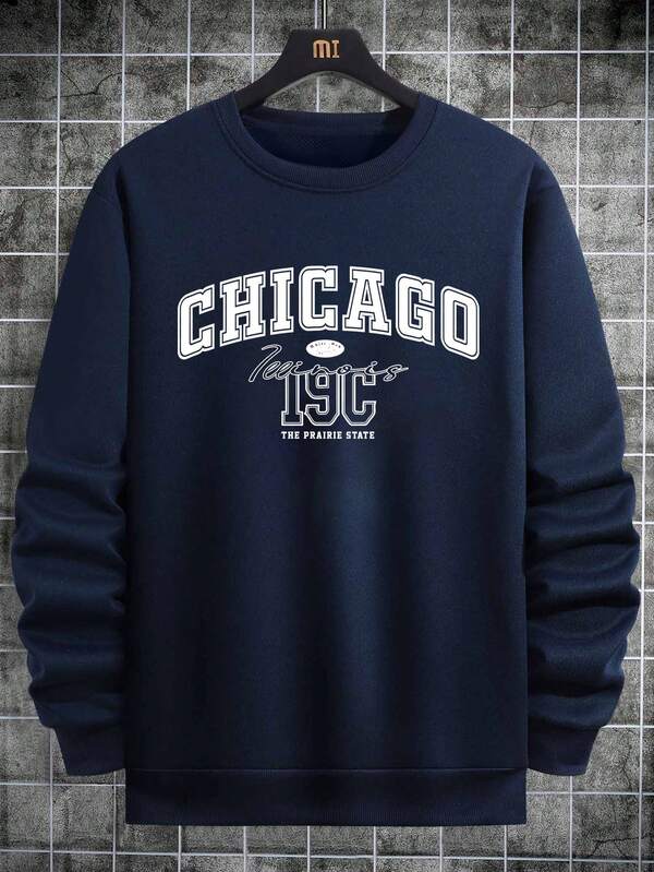Suéter Gola Redonda Estampa Lettering Com Ribana Oversized Casual