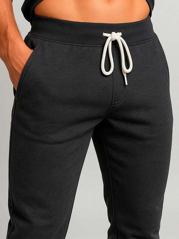 Conjunto Moletom Bolso Canguru e Calça Estampada Com Punho