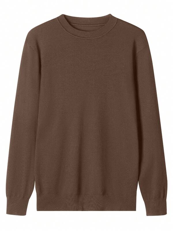 Suéter Tricot Texturizado Gola Redonda Com Ribana Slim Fit