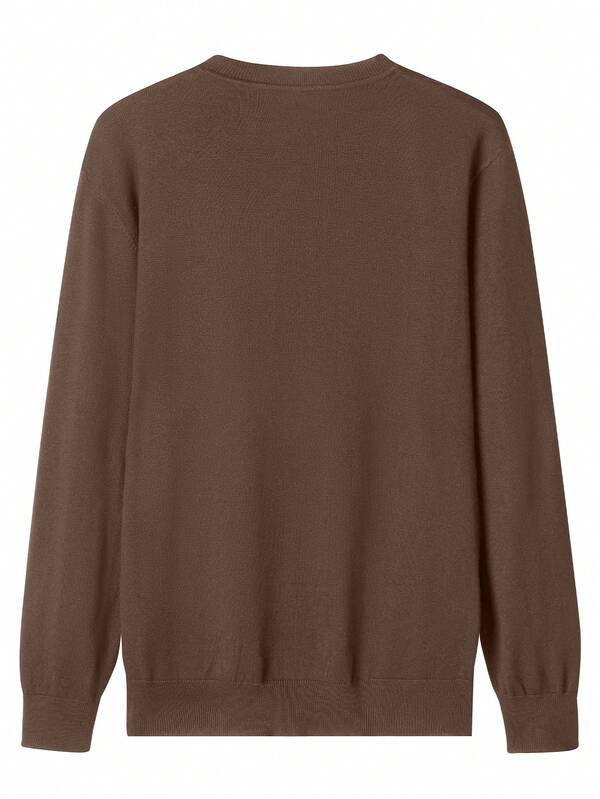 Suéter Tricot Texturizado Gola Redonda Com Ribana Slim Fit