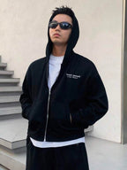 Moletom Com Capuz Com Zíper Bolso Canguru Ribana Casual