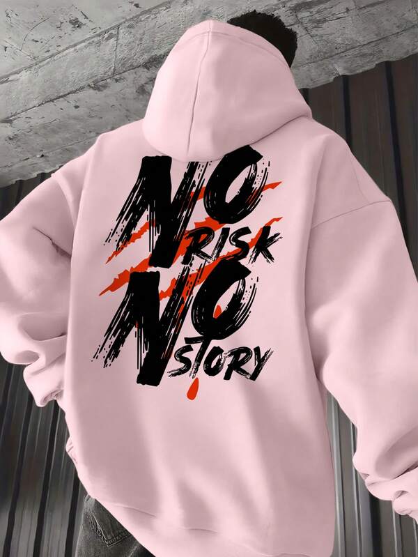 Moletom Com Capuz Estampa Lettering Gigante Nas Costas Casual