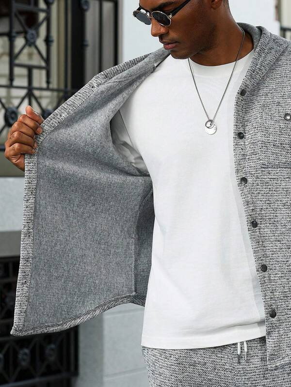 Conjunto Moletom Texturizado e Calça Com Bolsos Laterais