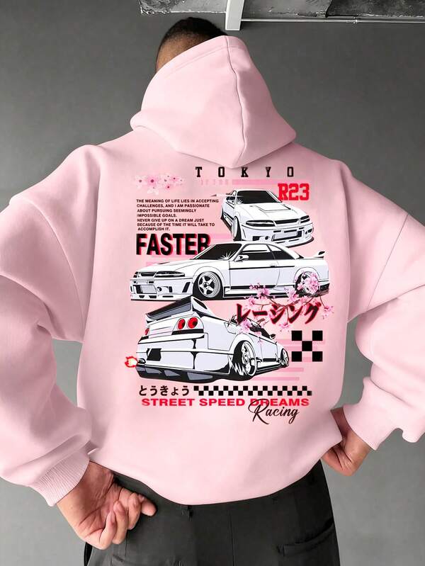 Moletom Com Capuz Estampa Racing Costas Lettering Street