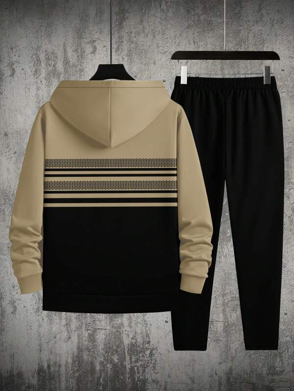 Conjunto Moletom Com Capuz e Calça Com Bolsos Laterais