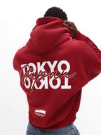 Moletom Com Capuz Lettering Tokyo Nas Costas Estampa Urbana