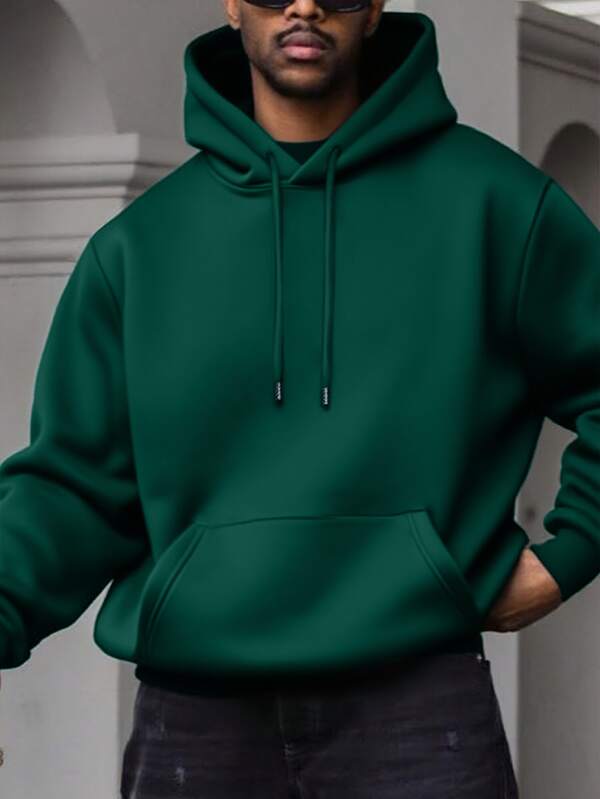 Moletom Com Capuz Bolso Canguru Com Cordão Oversized Casual