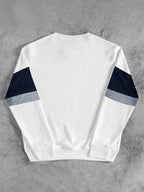 Suéter Gola Redonda Color Block Bordado Com Ribana Casual Fit