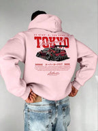 Moletom Com Capuz Bolso Canguru Cordão Estampa Automotiva