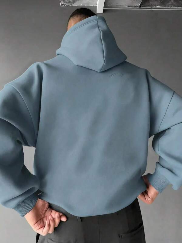 Moletom Com Capuz Peluciado Bolso Canguru Oversized