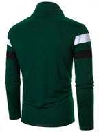 Suéter Meio Zíper Gola Alta Listrado Com Ribana Regular Fit