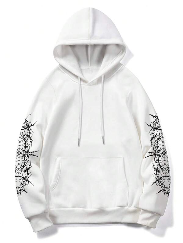 Moletom Com Capuz Estampa Angelical Costas Manga Estampada