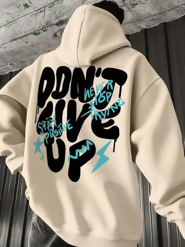 Moletom Com Capuz Ribana Estampa Lettering Street Urbano