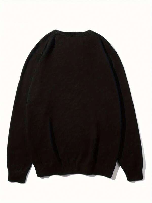 Suéter Tricot Texturizado Gola Redonda Com Ribana Slim Fit