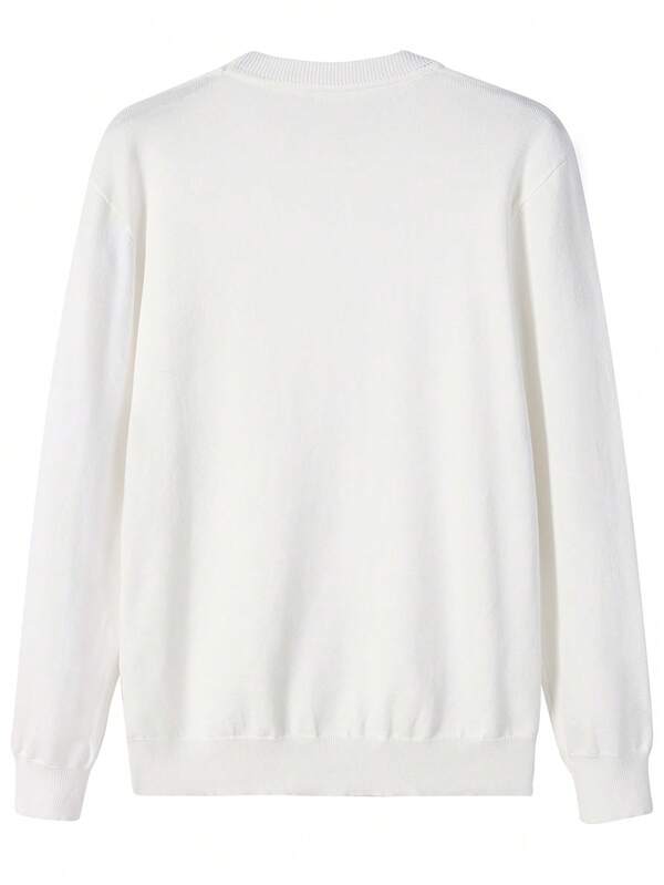 Suéter Tricot Texturizado Gola Redonda Com Ribana Slim Fit