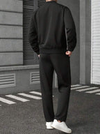 Conjunto Moletom Com Zíper e Ribana e Calça Com Cordão
