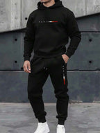Conjunto Moletom Com Capuz Lettering e Calça Estampada