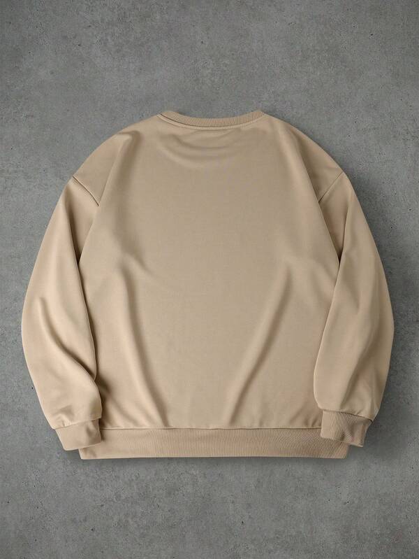 Suéter Gola Redonda Estampa Lettering Com Ribana Casual Regular Fit