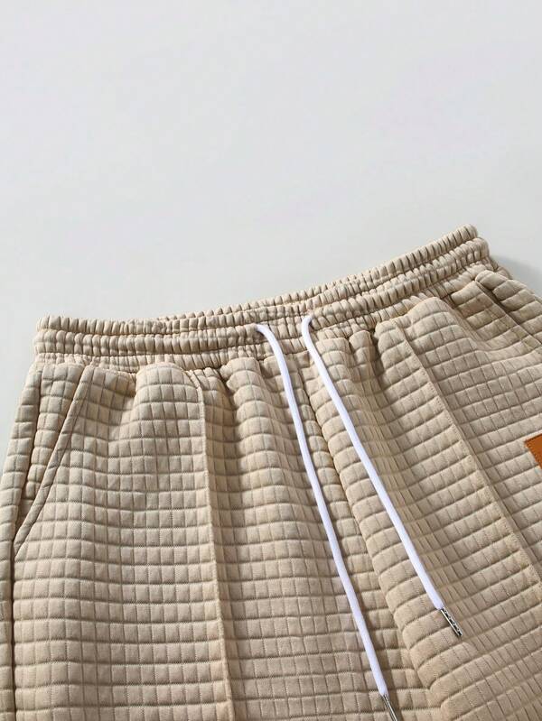 Conjunto Moletom Com Capuz Texturizado e Calça Com Cordão