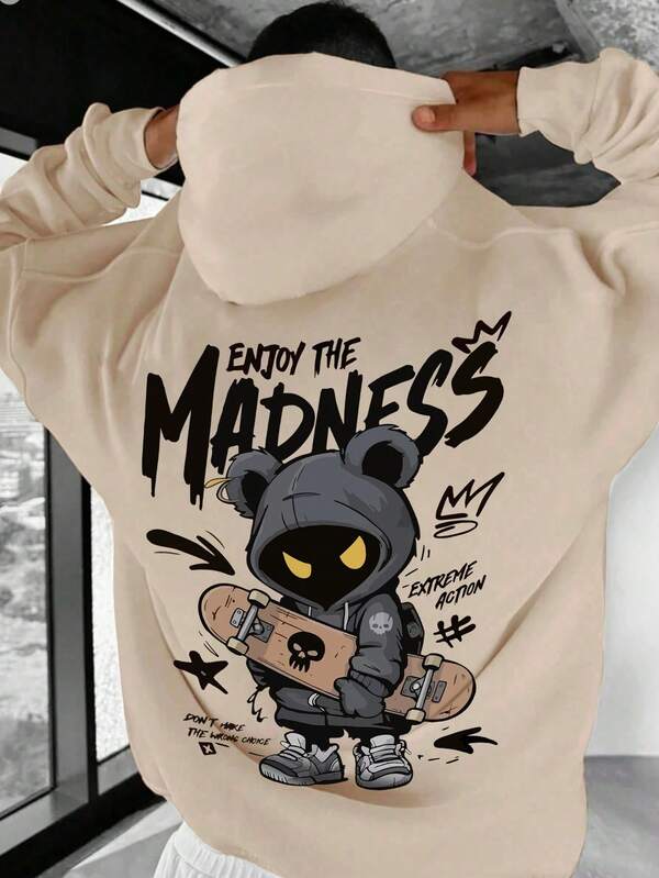 Moletom Com Capuz Estampa Lettering Skate Street Urbano