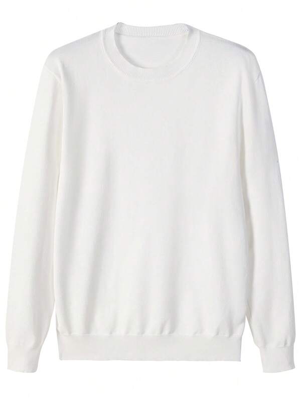 Suéter Tricot Texturizado Gola Redonda Com Ribana Slim Fit