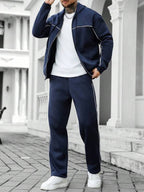 Conjunto Moletom Com Zíper e Calça Com Cordão Lateral