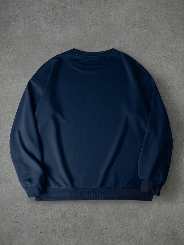 Suéter Gola Redonda Estampa Lettering Com Ribana Casual Regular Fit