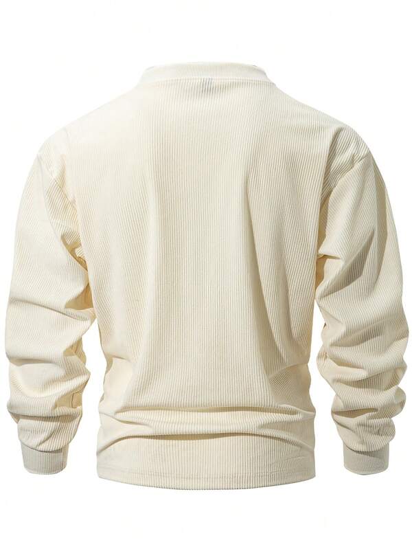 Suéter Tricot Canelado Gola Redonda Com Ribana Oversized Casual
