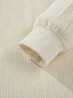 Suéter Tricot Canelado Gola Redonda Com Ribana Oversized Casual