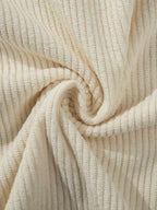 Suéter Tricot Canelado Gola Redonda Com Ribana Oversized Casual