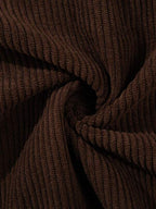 Suéter Tricot Canelado Gola Redonda Com Ribana Oversized Casual
