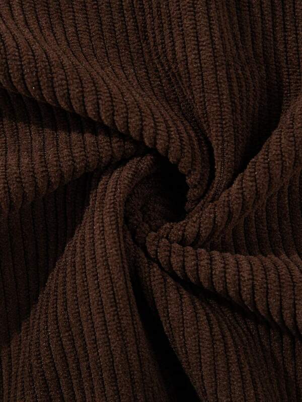 Suéter Tricot Canelado Gola Redonda Com Ribana Oversized Casual