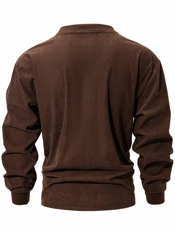 Suéter Tricot Canelado Gola Redonda Com Ribana Oversized Casual