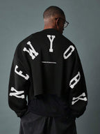 Moletom Careca Lettering Gigante Nas Costas Com Recortes Ribana