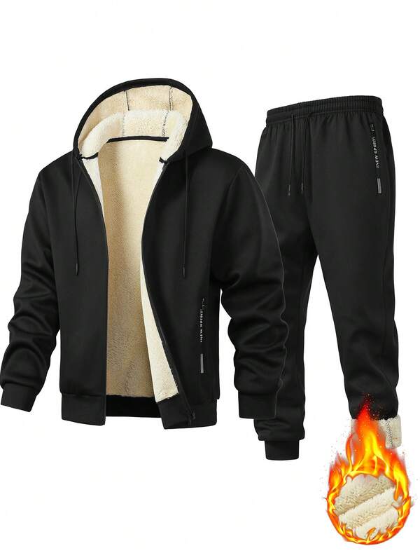 Conjunto Moletom Com Zíper e Calça Com Punho Duplo