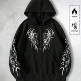 Moletom Com Capuz Com Zíper Estampa Angelical Frontal Ribana