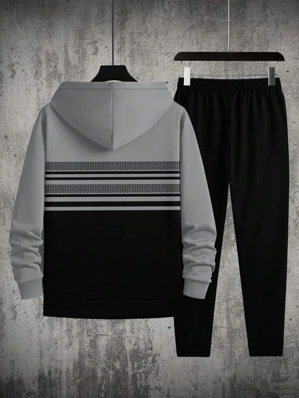 Conjunto Moletom Com Capuz e Calça Com Bolsos Laterais