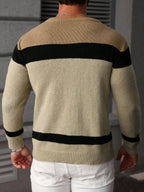 Suéter Tricot Trançado Gola Redonda Com Ribana Casual
