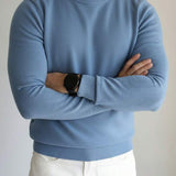 Suéter Tricot Texturizado Gola Redonda Com Ribana Slim Fit