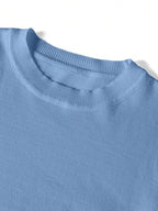 Suéter Tricot Texturizado Gola Redonda Com Ribana Slim Fit