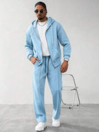 Conjunto Moletom Com Zíper e Calça Cargo Com Cordão