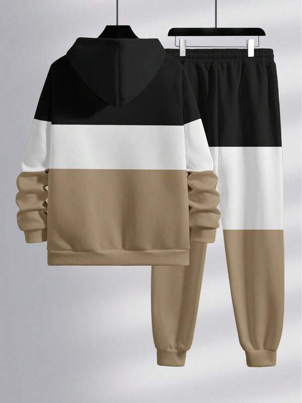 Conjunto Moletom Com Capuz e Calça Estampada Com Cordão