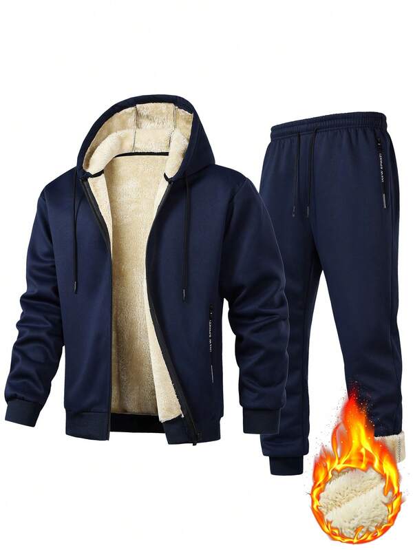 Conjunto Moletom Com Zíper e Calça Com Punho Duplo
