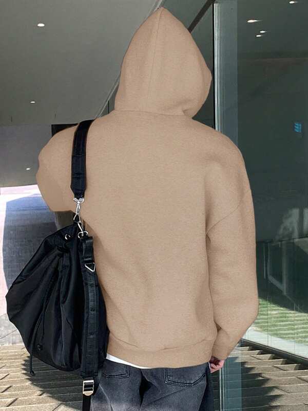 Moletom Com Capuz Bolso Canguru Cordão Minimalista