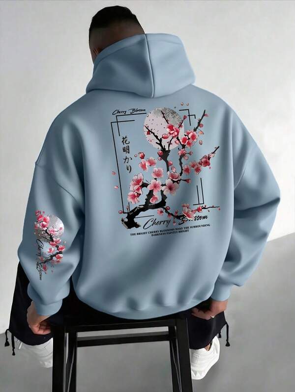 Moletom Com Capuz Ribana Estampa Cerejeira Oriental Street