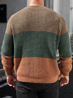 Suéter Tricot Texturizado Gola Redonda Com Ribana Casual