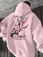 Moletom Com Capuz Ribana Estampa Cerejeira Oriental Street