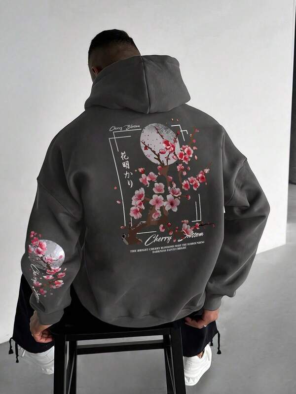 Moletom Com Capuz Ribana Estampa Cerejeira Oriental Street